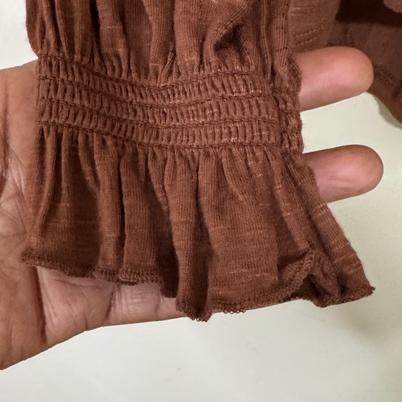 Democracy NWT Brown Embroidered Long Sleeve Peasant Top size S Western Rodeo - Picture 6 of 12